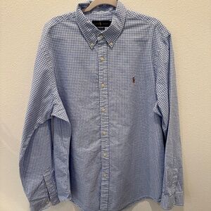 RALPH LAUREN Men’s Classic Fit Gingham Oxford Button Down Shirt Size XXl